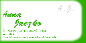 anna jaczko business card